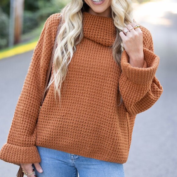 Cupshe Toasty Chunky Knit Turtleneck Sweater Size Small - Picture 1 of 11